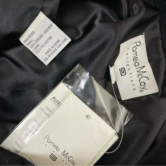 NWT Pamela McCoy Genuine Leather Western Boho Midi Skirt Black Large - Picture 12 of 15